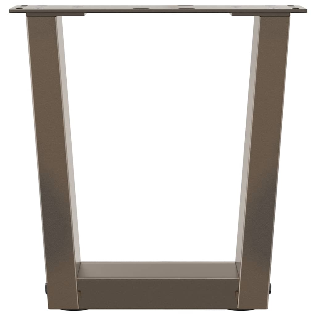 vidaXL Coffee Table Legs V-Shape 2 pcs Natural Steel 40x(30-31.3) cm Steel