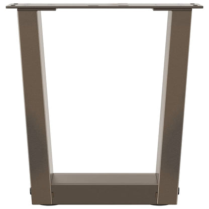 vidaXL Coffee Table Legs V-Shape 2 pcs Natural Steel 40x(30-31.3) cm Steel
