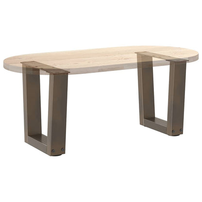 vidaXL Coffee Table Legs V-Shape 2 pcs Natural Steel 40x(30-31.3) cm Steel
