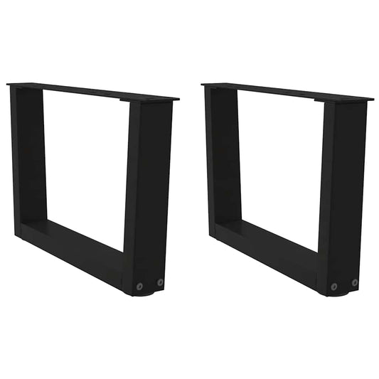 vidaXL Coffee Table Legs V-Shape 2 pcs Black 50x(30-31.3) cm Steel