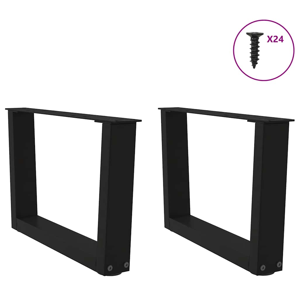 vidaXL Coffee Table Legs V-Shape 2 pcs Black 50x(30-31,3) cm Steel