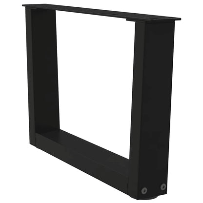 vidaXL Coffee Table Legs V-Shape 2 pcs Black 50x(30-31.3) cm Steel