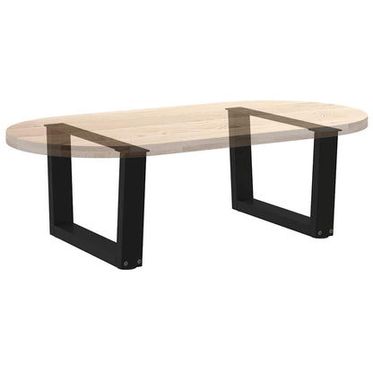vidaXL Coffee Table Legs V-Shape 2 pcs Black 50x(30-31.3) cm Steel