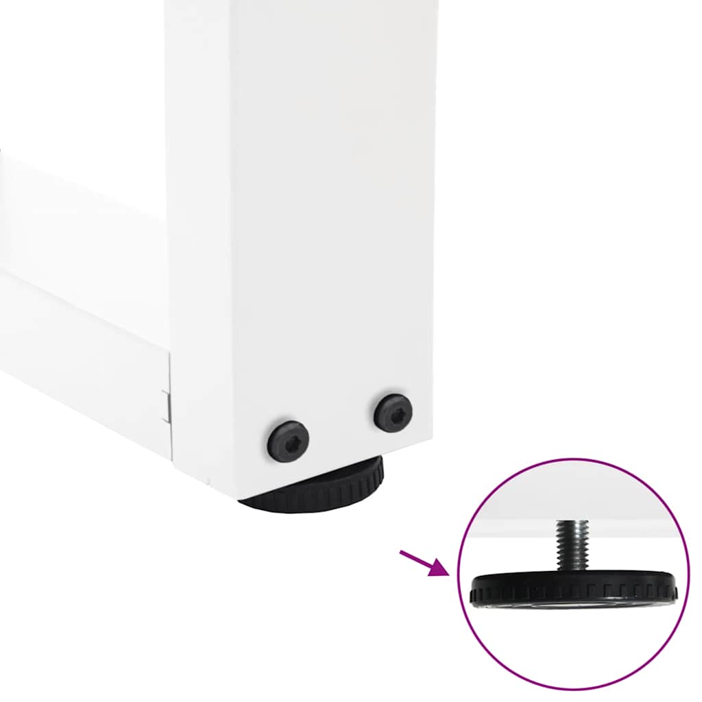 vidaXL Coffee Table Legs V-Shape 2 pcs White 50x(30-31.3) cm Steel