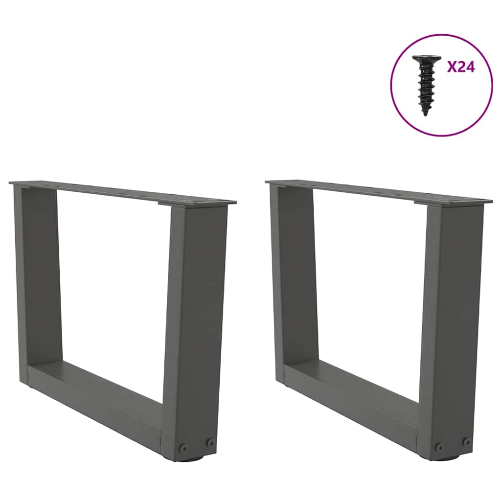 vidaXL Coffee Table Legs V-Shape 2 pcs Anthracite 50x(30-31.3) cm Steel