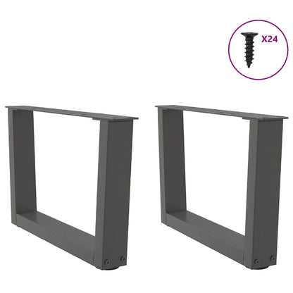 vidaXL Coffee Table Legs V-Shape 2 pcs Anthracite 50x(30-31.3) cm Steel