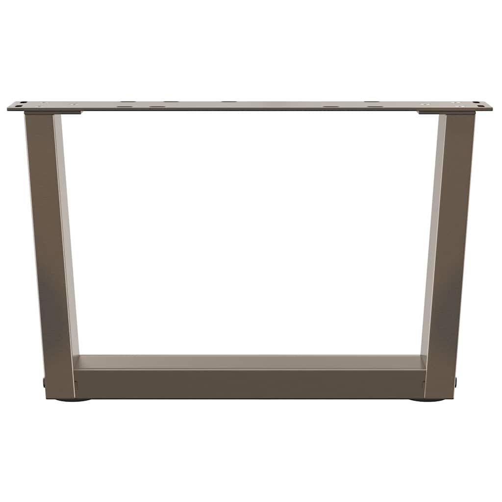 vidaXL Coffee Table Legs V-Shape 2 pcs Natural Steel 50x(30-31.3) cm Steel