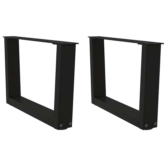 vidaXL Coffee Table Legs V-Shape 2 pcs Black 60x(30-31.3) cm Steel