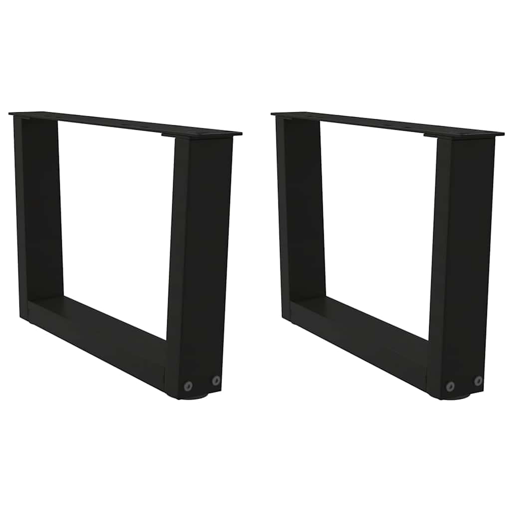 vidaXL Coffee Table Legs V-Shape 2 pcs Black 60x(30-31.3) cm Steel