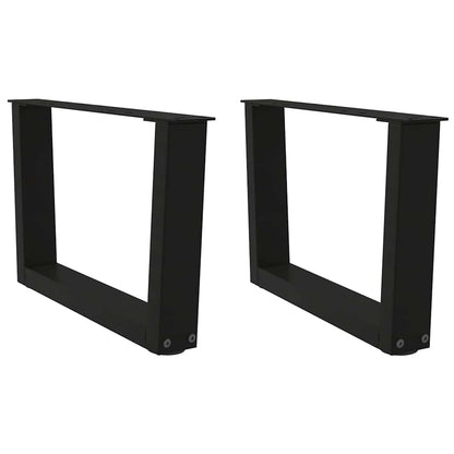 vidaXL Coffee Table Legs V-Shape 2 pcs Black 60x(30-31.3) cm Steel