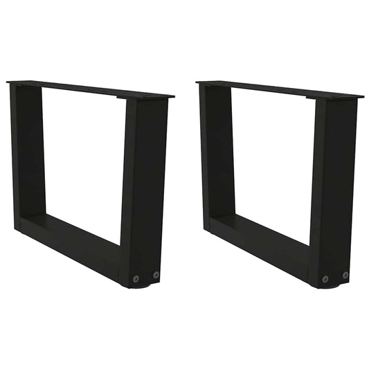 vidaXL Coffee Table Legs V-Shape 2 pcs Black 60x(30-31.3) cm Steel