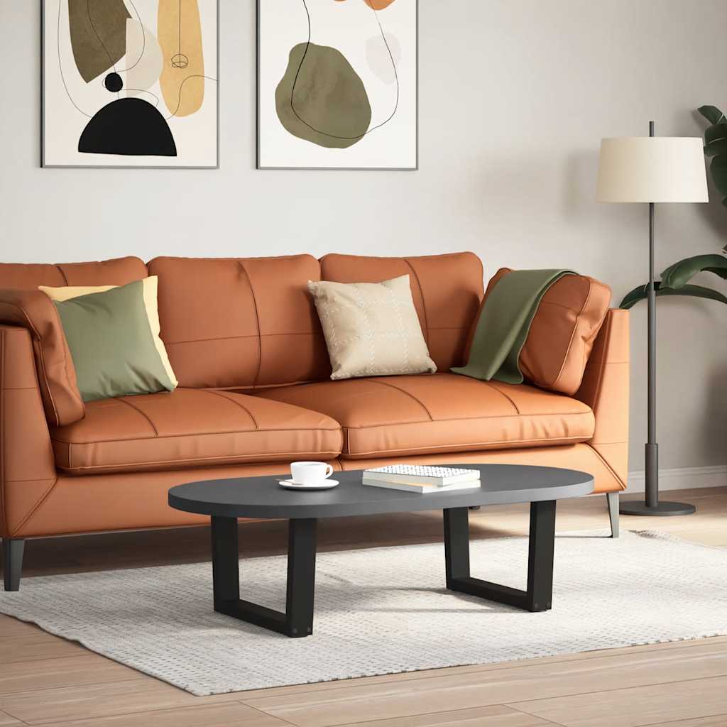 vidaXL Coffee Table Legs V-Shape 2 pcs Black 60x(30-31.3) cm Steel