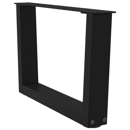 vidaXL Coffee Table Legs V-Shape 2 pcs Black 60x(30-31.3) cm Steel