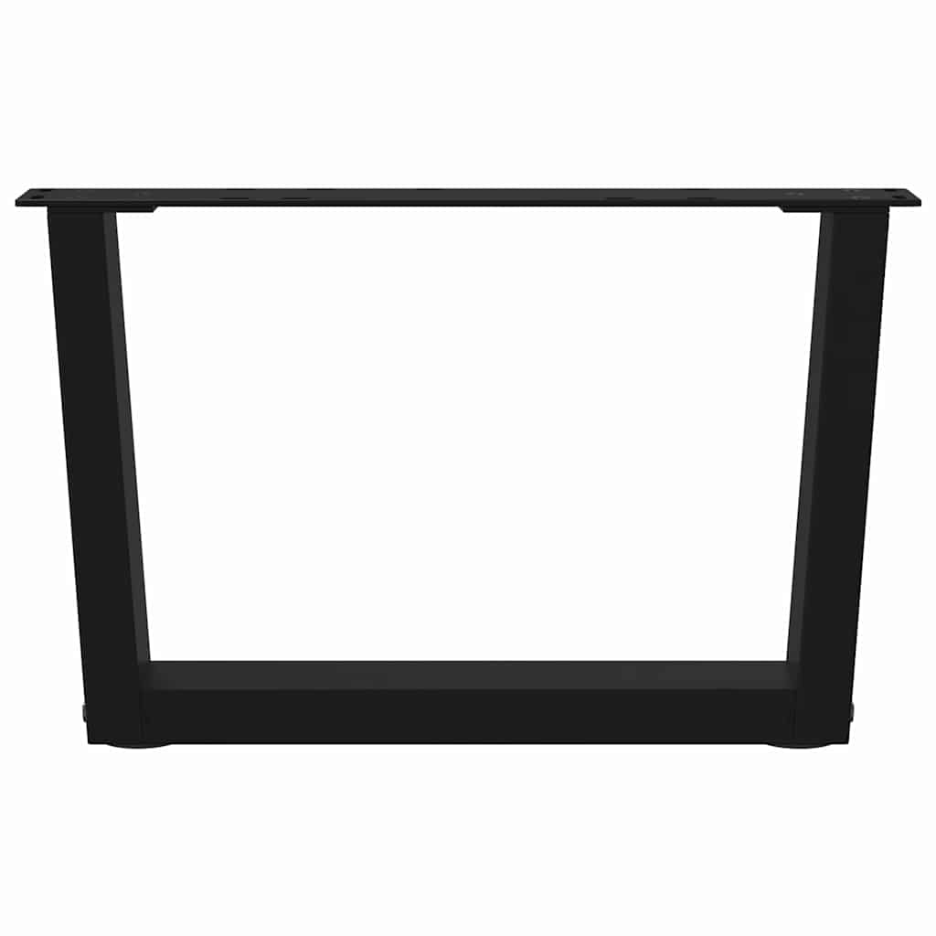vidaXL Coffee Table Legs V-Shape 2 pcs Black 60x(30-31.3) cm Steel