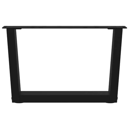 vidaXL Coffee Table Legs V-Shape 2 pcs Black 60x(30-31.3) cm Steel