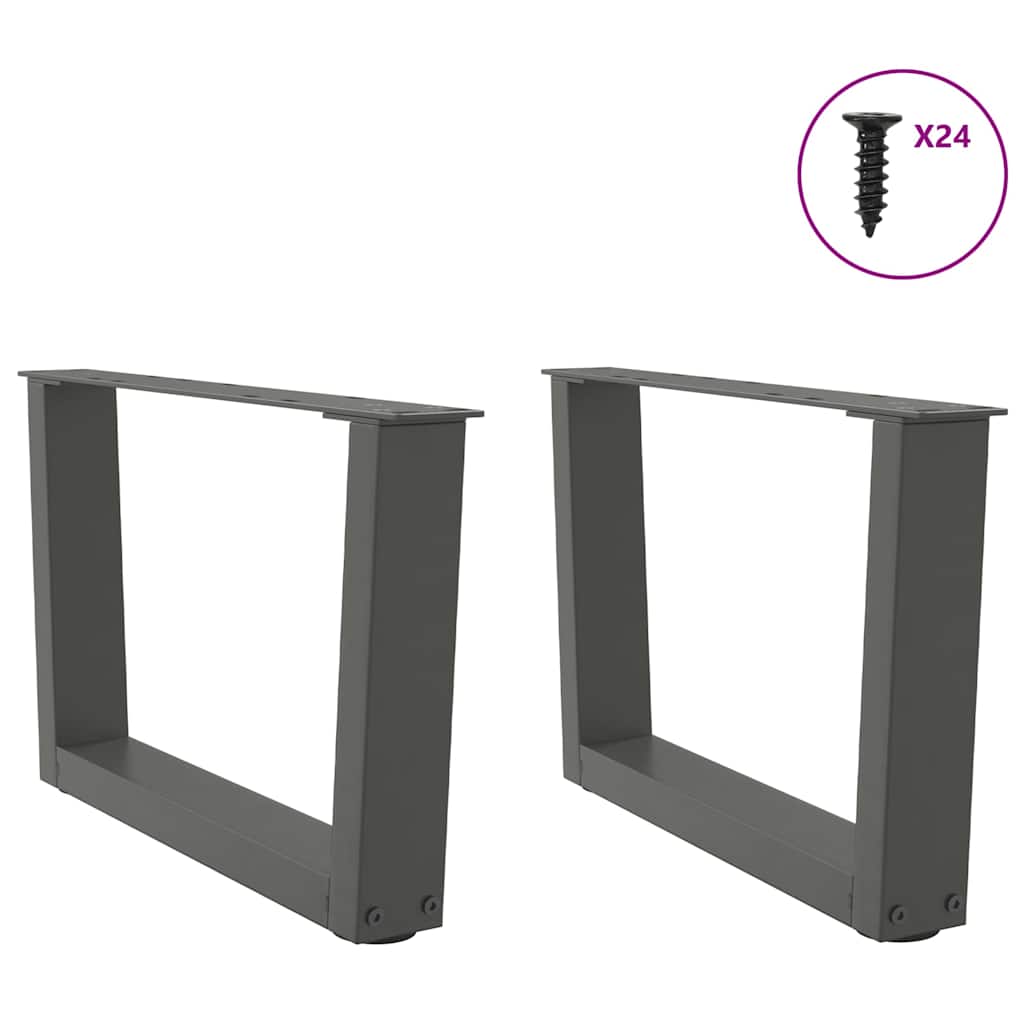 vidaXL Coffee Table Legs V-Shape 2 pcs Anthracite 60x(30-31,3) cm Steel