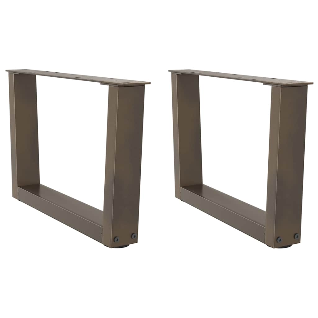 vidaXL Coffee Table Legs V-Shape 2 pcs Natural Steel 60x(30-31.3) cm Steel