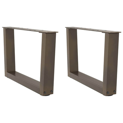 vidaXL Coffee Table Legs V-Shape 2 pcs Natural Steel 60x(30-31.3) cm Steel