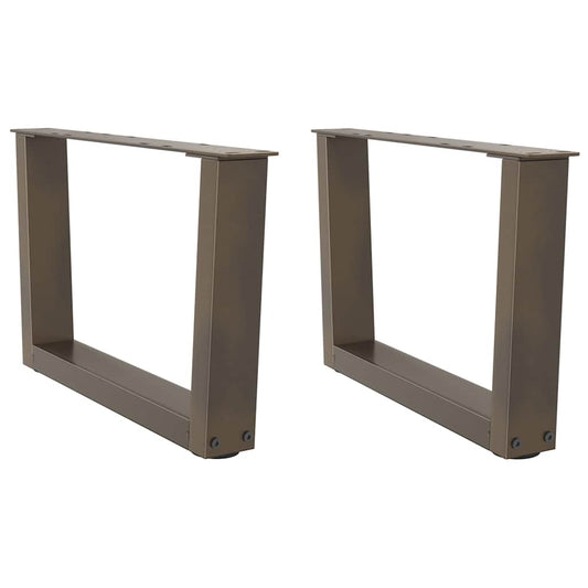 vidaXL Coffee Table Legs V-Shape 2 pcs Natural Steel 60x(30-31.3) cm Steel