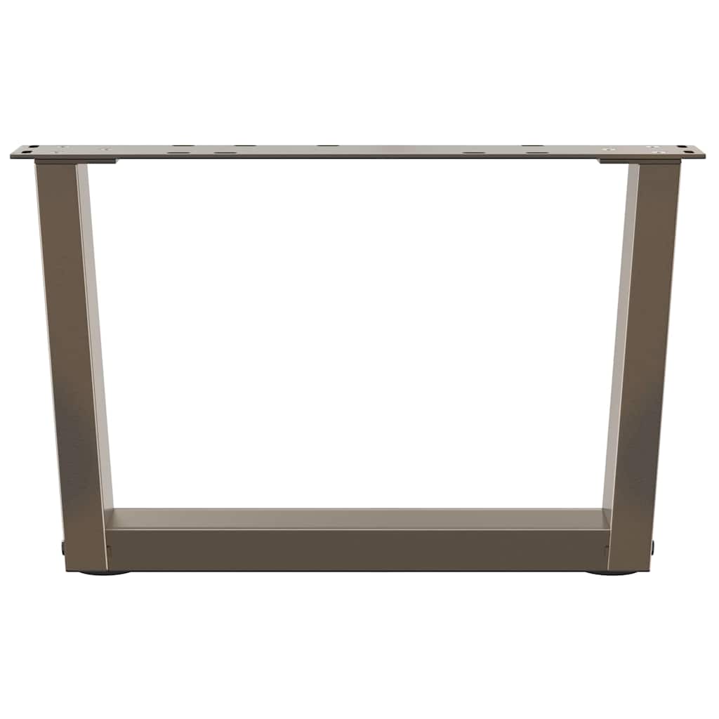 vidaXL Coffee Table Legs V-Shape 2 pcs Natural Steel 60x(30-31.3) cm Steel