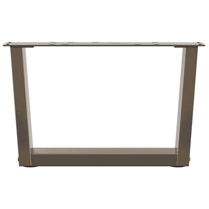 vidaXL Coffee Table Legs V-Shape 2 pcs Natural Steel 60x(30-31.3) cm Steel