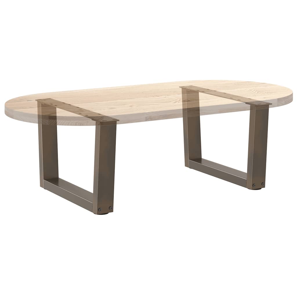 vidaXL Coffee Table Legs V-Shape 2 pcs Natural Steel 60x(30-31.3) cm Steel