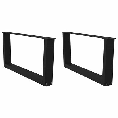 vidaXL Coffee Table Legs V-Shape 2 pcs Black 70x(30-31.3) cm Steel