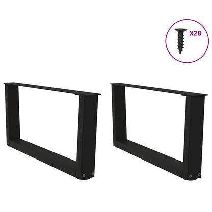 vidaXL Coffee Table Legs V-Shape 2 pcs Black 70x(30-31.3) cm Steel