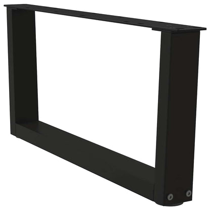 vidaXL Coffee Table Legs V-Shape 2 pcs Black 70x(30-31.3) cm Steel