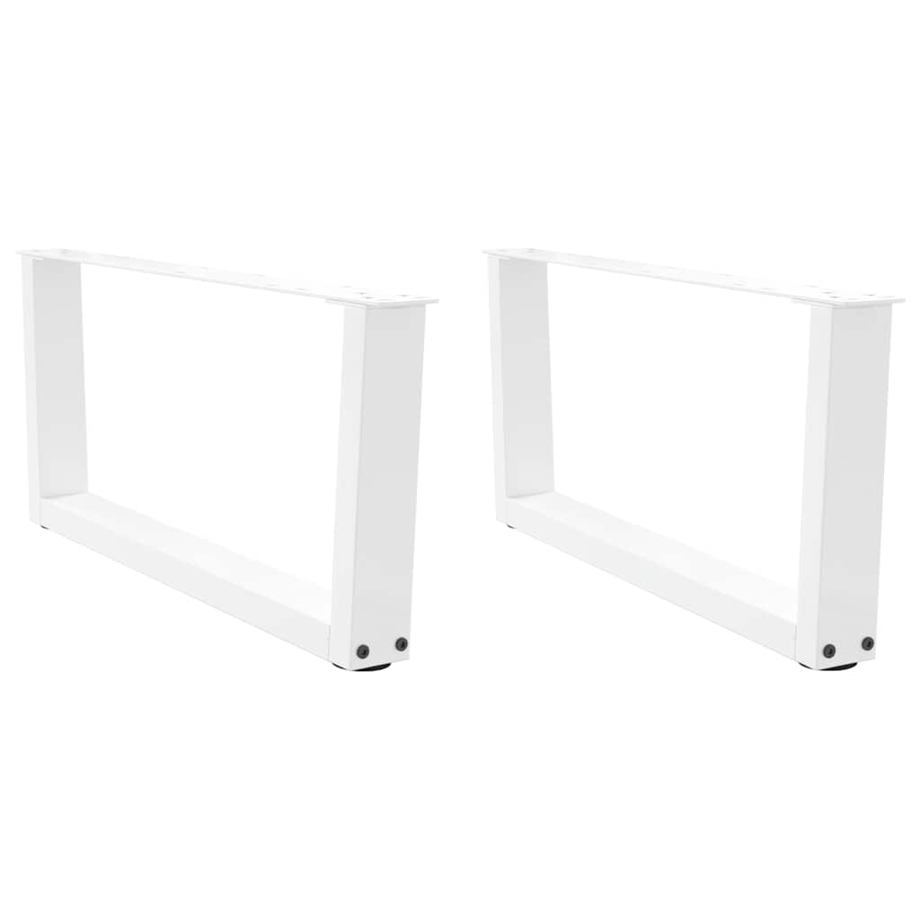 vidaXL Coffee Table Legs V-Shape 2 pcs White 70x(30-31.3) cm Steel