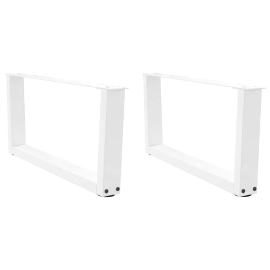 vidaXL Coffee Table Legs V-Shape 2 pcs White 70x(30-31.3) cm Steel