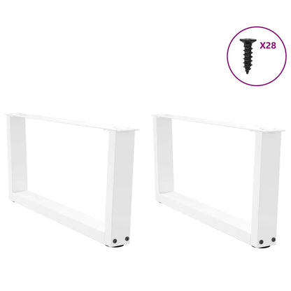 vidaXL Coffee Table Legs V-Shape 2 pcs White 70x(30-31.3) cm Steel