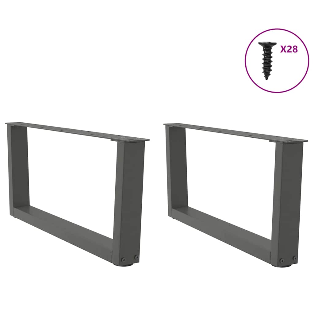 vidaXL Coffee Table Legs V-Shape 2 pcs Anthracite 70x(30-31.3) cm Steel