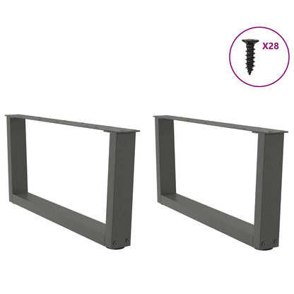 vidaXL Coffee Table Legs V-Shape 2 pcs Anthracite 70x(30-31.3) cm Steel
