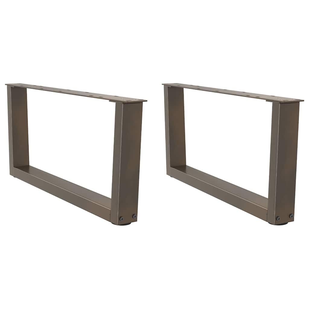 vidaXL Coffee Table Legs V-Shape 2 pcs Natural Steel 70x(30-31.3) cm Steel