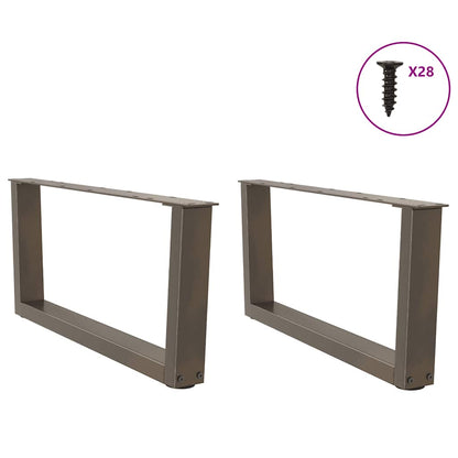 vidaXL Coffee Table Legs V-Shape 2 pcs Natural Steel 70x(30-31,3) cm Steel
