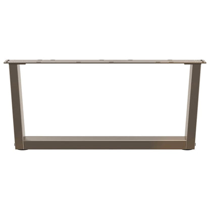 vidaXL Coffee Table Legs V-Shape 2 pcs Natural Steel 70x(30-31.3) cm Steel