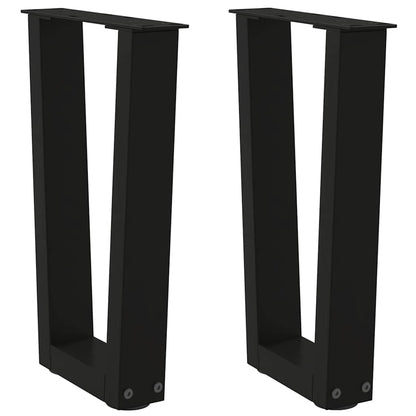 vidaXL Coffee Table Legs V-Shape 2 pcs Black 28x(42-43.3) cm Steel