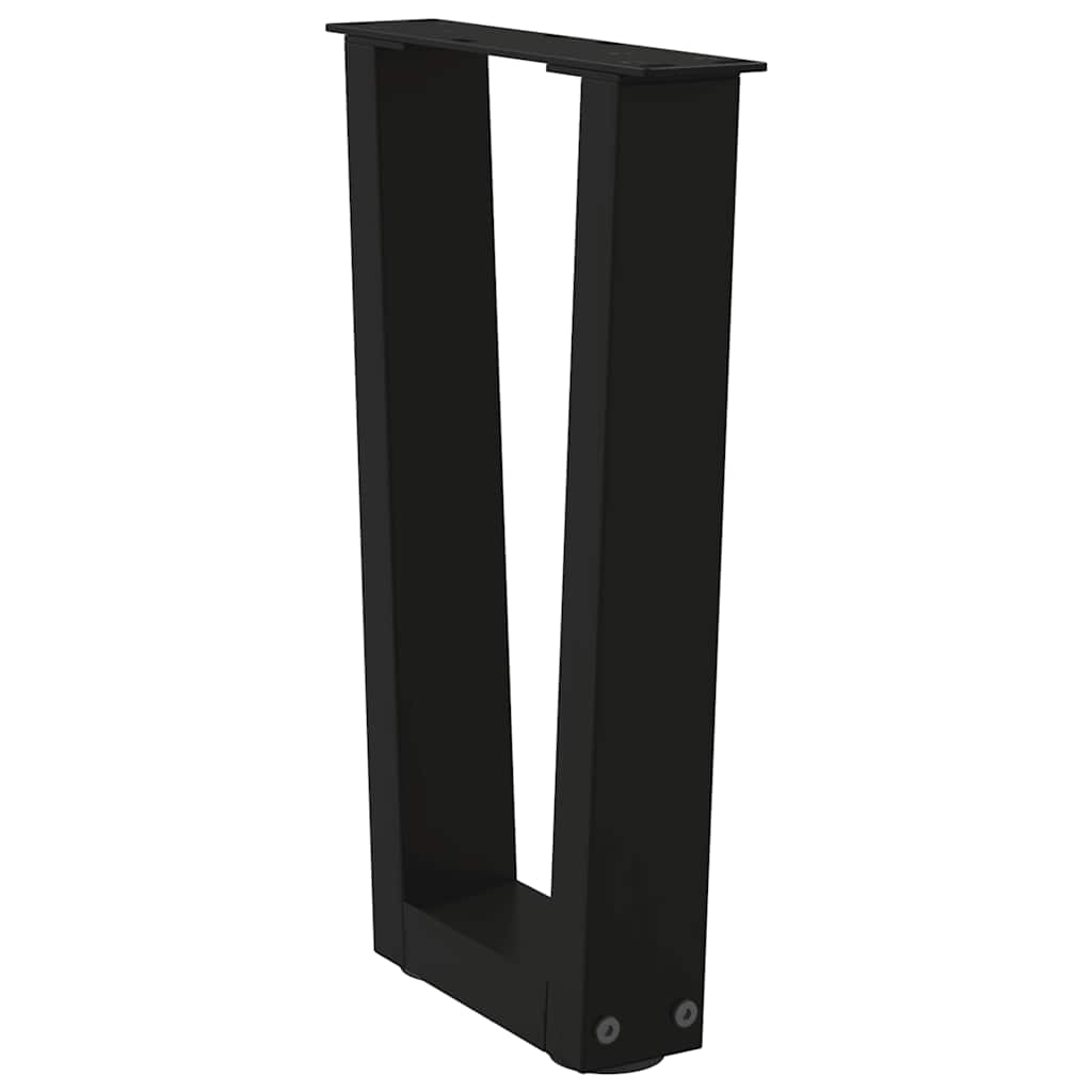 vidaXL Coffee Table Legs V-Shape 2 pcs Black 28x(42-43.3) cm Steel