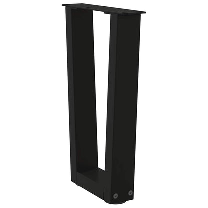 vidaXL Coffee Table Legs V-Shape 2 pcs Black 28x(42-43.3) cm Steel