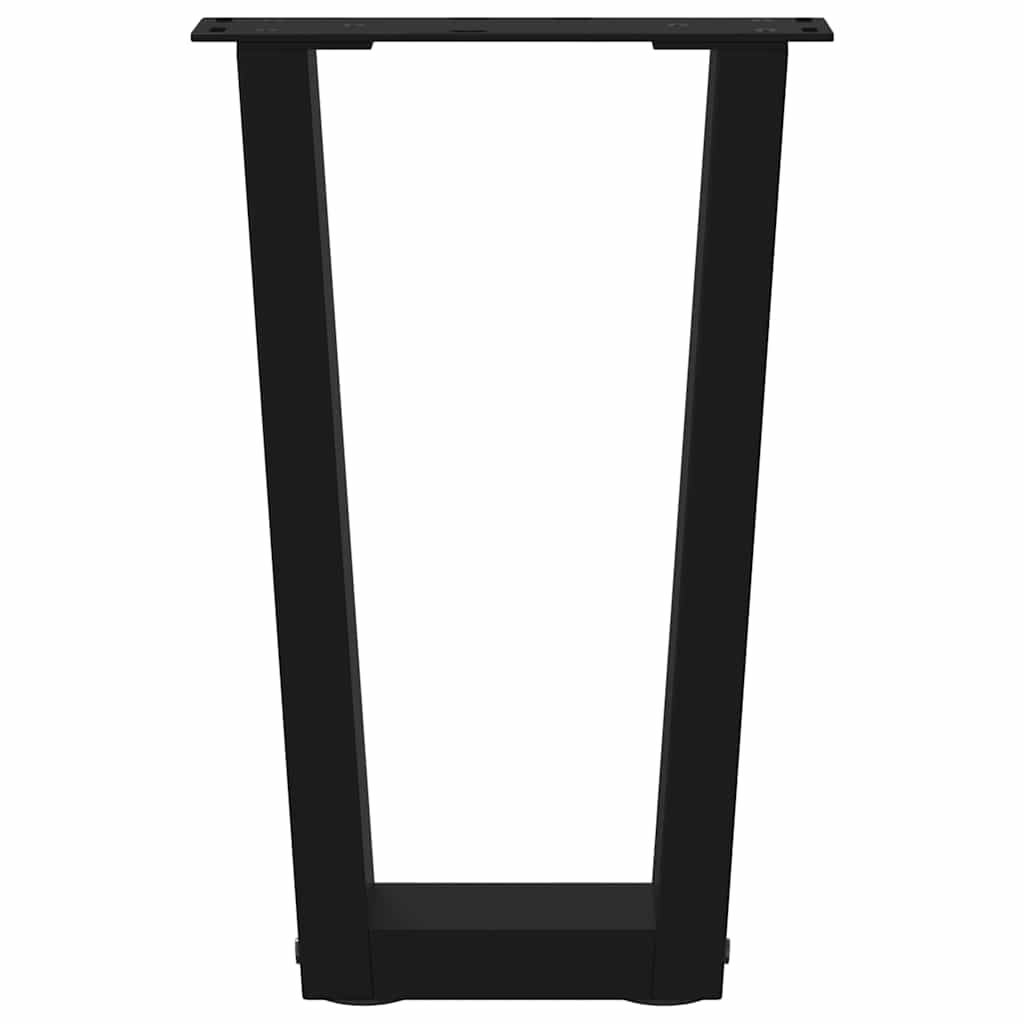 vidaXL Coffee Table Legs V-Shape 2 pcs Black 28x(42-43.3) cm Steel