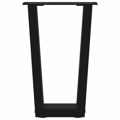vidaXL Coffee Table Legs V-Shape 2 pcs Black 28x(42-43.3) cm Steel