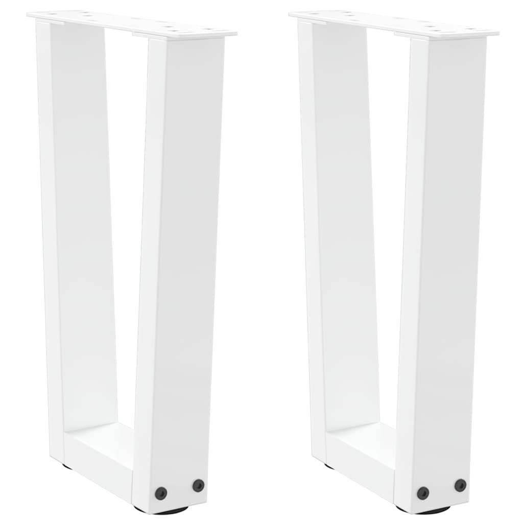 vidaXL Coffee Table Legs V-Shape 2 pcs White 28x(42-43,3) cm Steel
