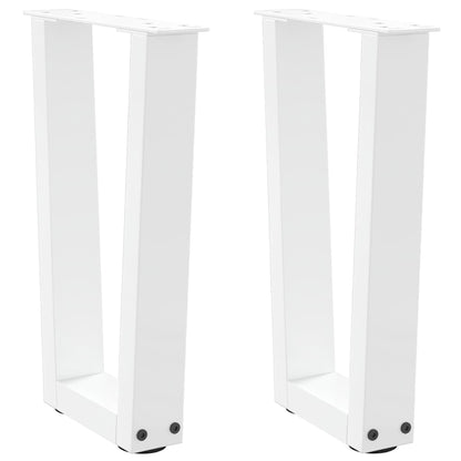 vidaXL Coffee Table Legs V-Shape 2 pcs White 28x(42-43,3) cm Steel