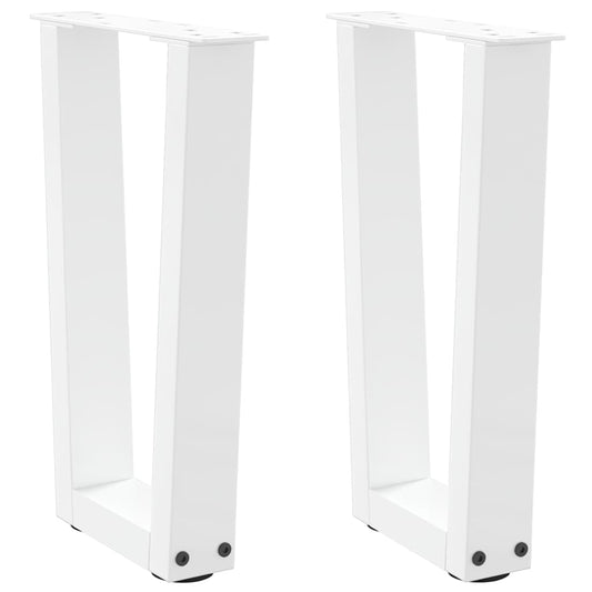 vidaXL Coffee Table Legs V-Shape 2 pcs White 28x(42-43.3) cm Steel