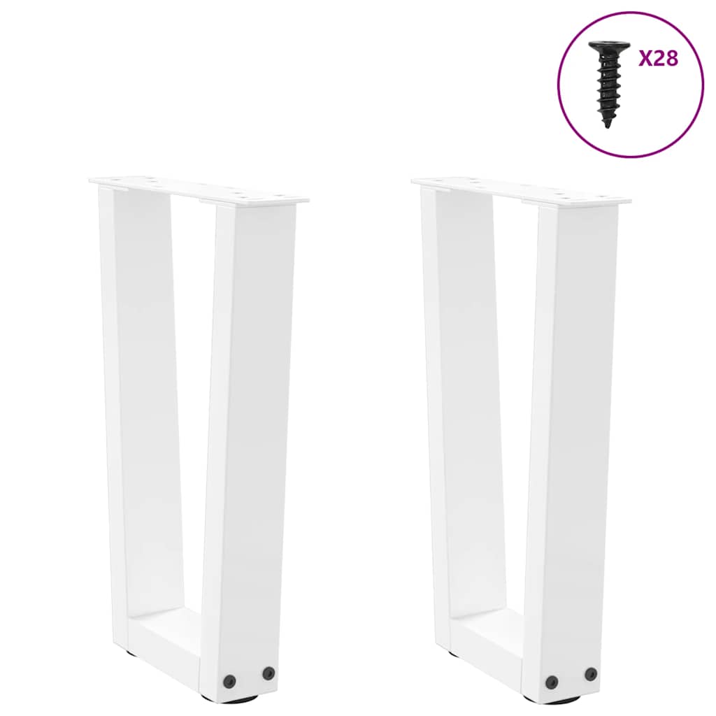 vidaXL Coffee Table Legs V-Shape 2 pcs White 28x(42-43,3) cm Steel