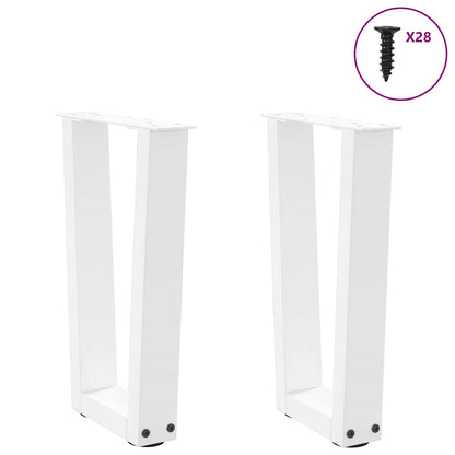 vidaXL Coffee Table Legs V-Shape 2 pcs White 28x(42-43,3) cm Steel