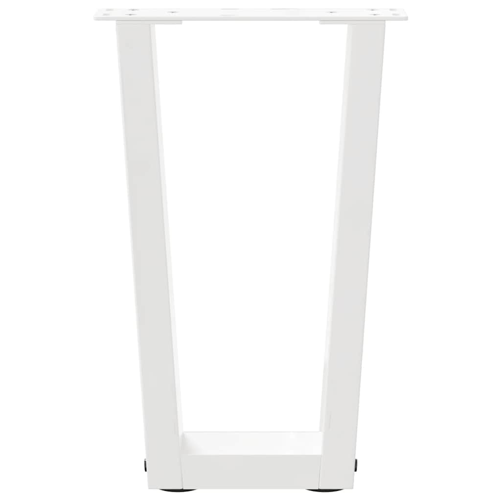 vidaXL Coffee Table Legs V-Shape 2 pcs White 28x(42-43,3) cm Steel