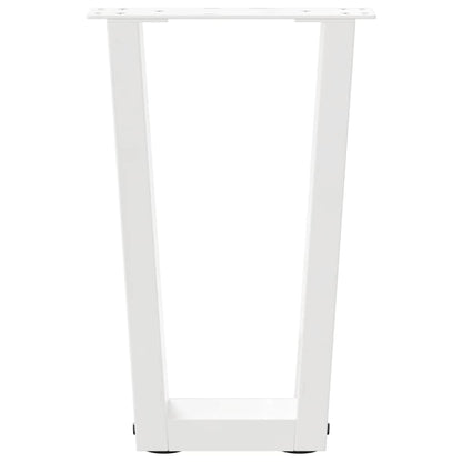 vidaXL Coffee Table Legs V-Shape 2 pcs White 28x(42-43,3) cm Steel