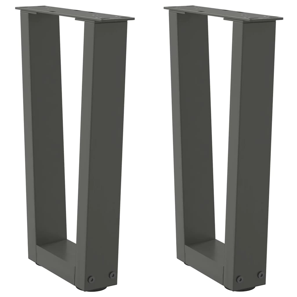 vidaXL Coffee Table Legs V-Shape 2 pcs Anthracite 28x(42-43.3) cm Steel